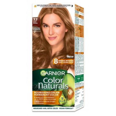 GARNIER COLOR NATURALS 7.7 DEER BROWN — NOURISHING CREAM PERMENANT HAIR COLOR 150 GM